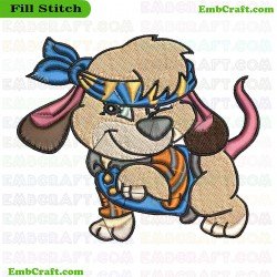 Pirate Look Dog Embroidery Design 5