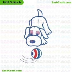 Playful Puppy Embroidery Design 2