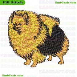 Pomeranian Dog Embroidery Design 353