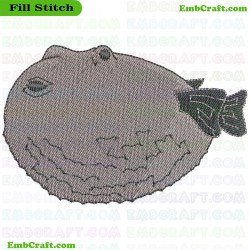 Pufferfish Segment Embroidery Design 176