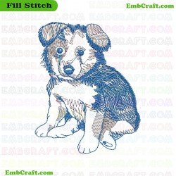 Puppy Embroidery Design 384