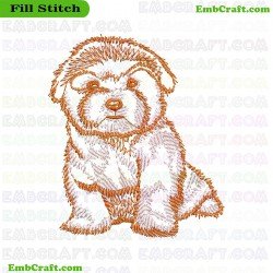 Puppy With Detailed Features Embroidery Design 506