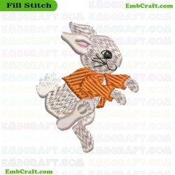 Rabbit In Sweater Embroidery Design 11