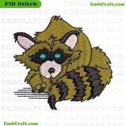 Raccoon Embroidery Design 54