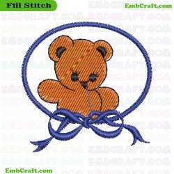 Red Bear Embroidery Design 205