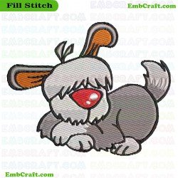 Relaxed Dog Embroidery Design 407