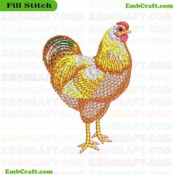 Rooster Embroidery Design 10