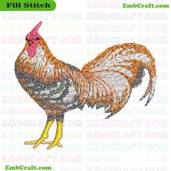 Rooster Embroidery Design 12