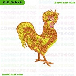 Rooster Embroidery Design 17