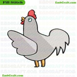 Rooster Embroidery Design 1