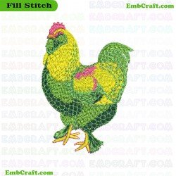 Rooster Embroidery Design 37