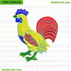 Rooster Embroidery Design 39