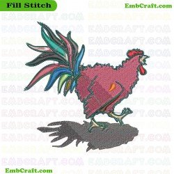 Rooster Embroidery Design 3