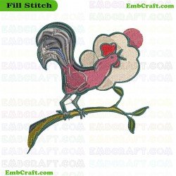 Rooster Embroidery Design 4