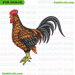 Rooster Embroidery Design 8