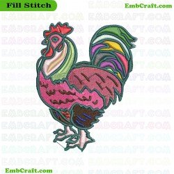 Rooster Embroidery Design 9