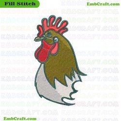 Rooster Head Embroidery Design 8