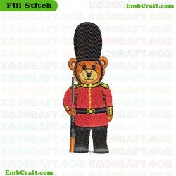 Royal Guard Bear Embroidery Design 430