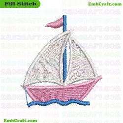 Sailboat Embroidery Design 113