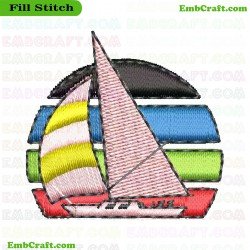 Sailboat Embroidery Design 11