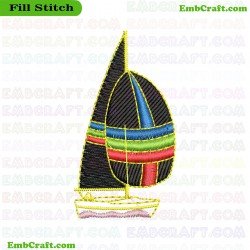 Sailboat Embroidery Design 19