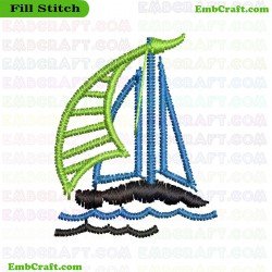 Sailboat Embroidery Design 25