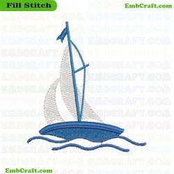 Sailboat Embroidery Design 35