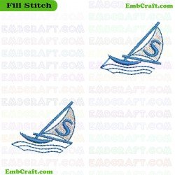 Sailboat Embroidery Design 57