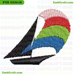 Sailboat Embroidery Design 6