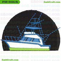 Sailboat Oceanic Embroidery Design 24