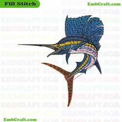 Sailfish Embroidery Design 44