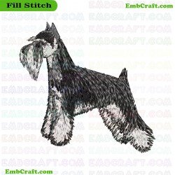 Schnauzer Dog Sketch Embroidery Design 381