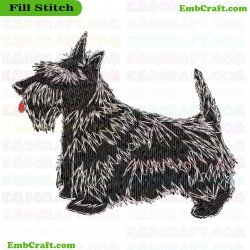 Scottish Terrier Representation Embroidery Design 5