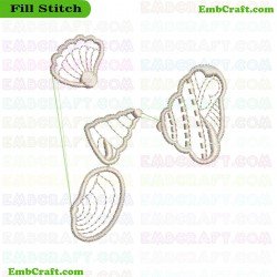 Sea Shells Embroidery Design 10