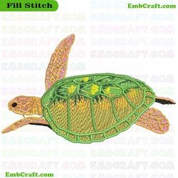 Sea Turtle Embroidery Design 49