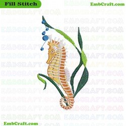 Seahorse Embroidery Design 10