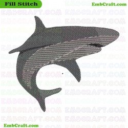 Shark Artwork Embroidery Design 123