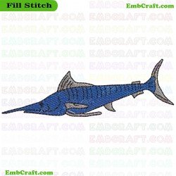 Shark Representation Embroidery Design 68