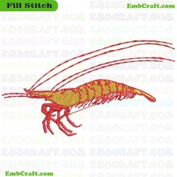 Shrimp Embroidery Design 29