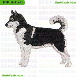 Siberian Husky Embroidery Design 11