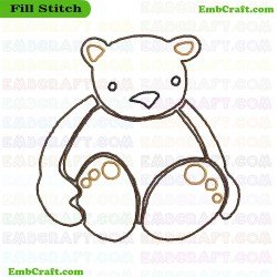 Simple Bear Drawing Embroidery Design 860