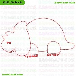 Simple Dinosaur Drawing Embroidery Design 12