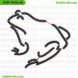 Simple Frog Sketch Embroidery Design 5