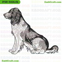 Sitting Dog Embroidery Design 260