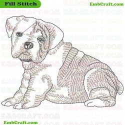 Sitting Dog Embroidery Design 3