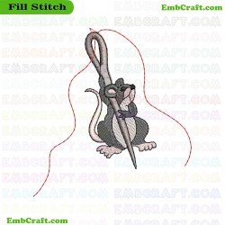 Skilled Sewing Mouse Embroidery Design 9