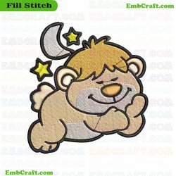 Sleeping Bear Embroidery Design 4