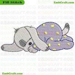 Sleeping Bunny Embroidery Design 7