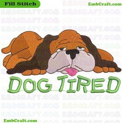 Sleeping Dog Embroidery Design 46