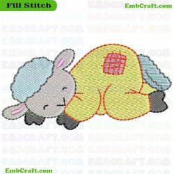 Sleeping Lamb Embroidery Design 16